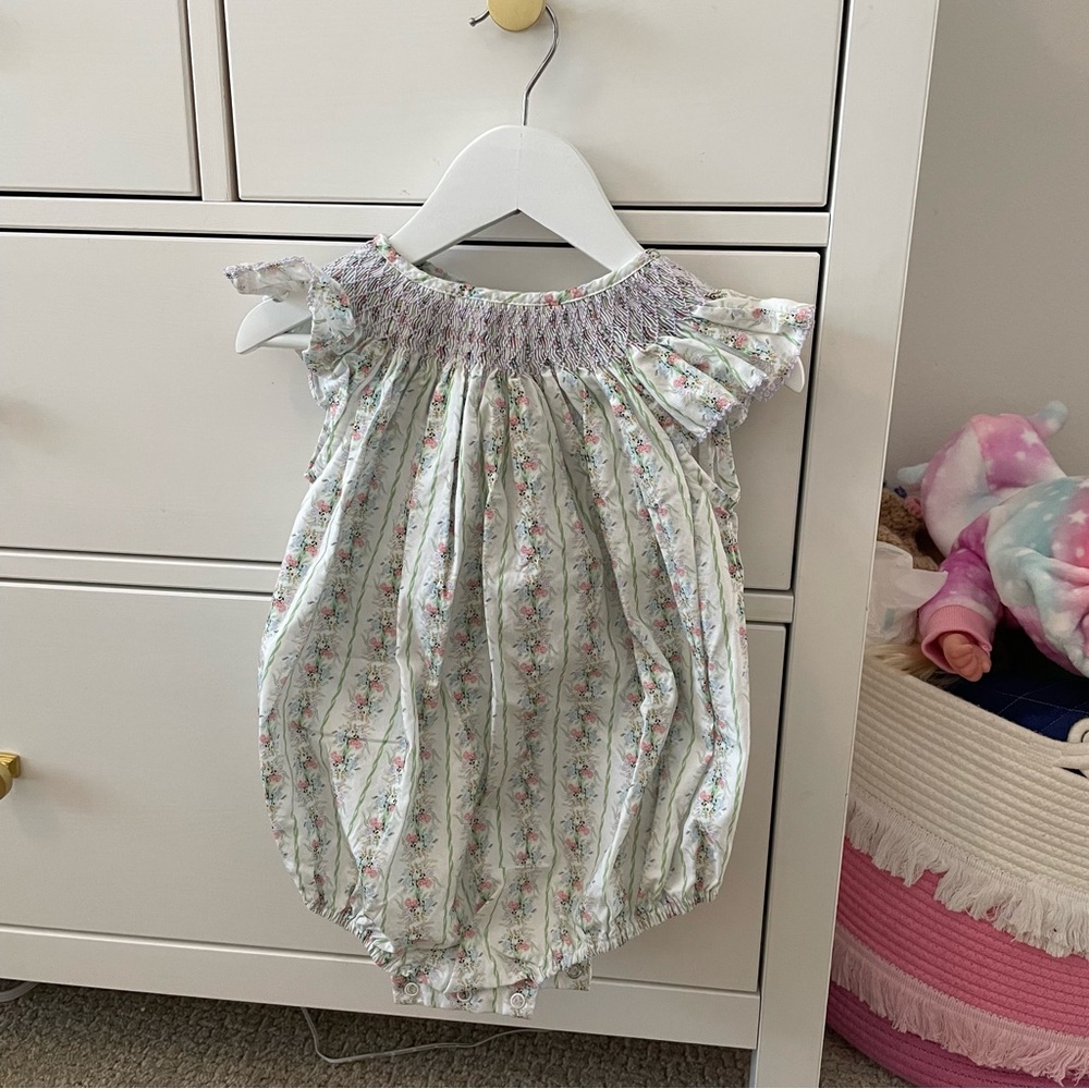 Ruth and Ralph Floral Smocked Romper Size 24 Months